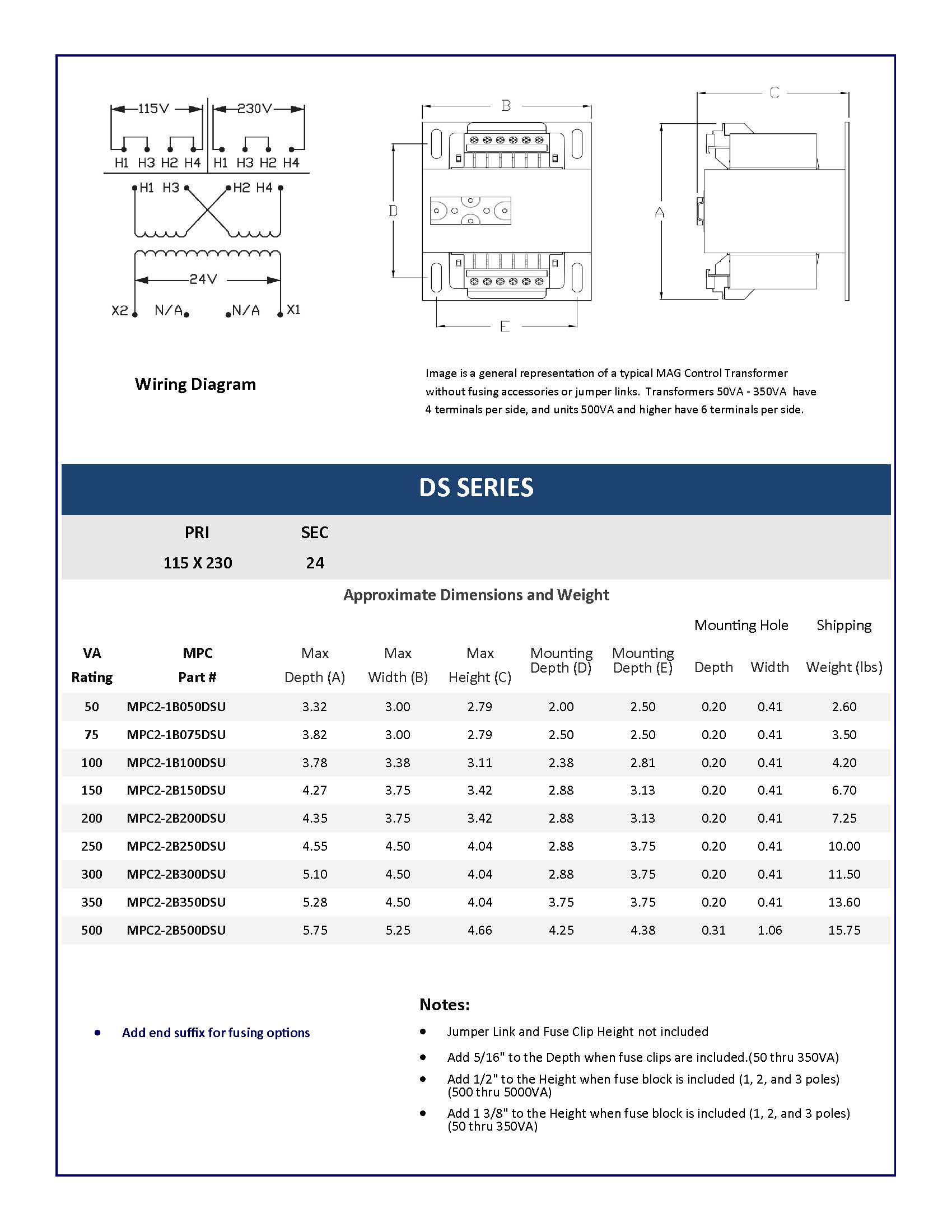 DS Series Data Sheet