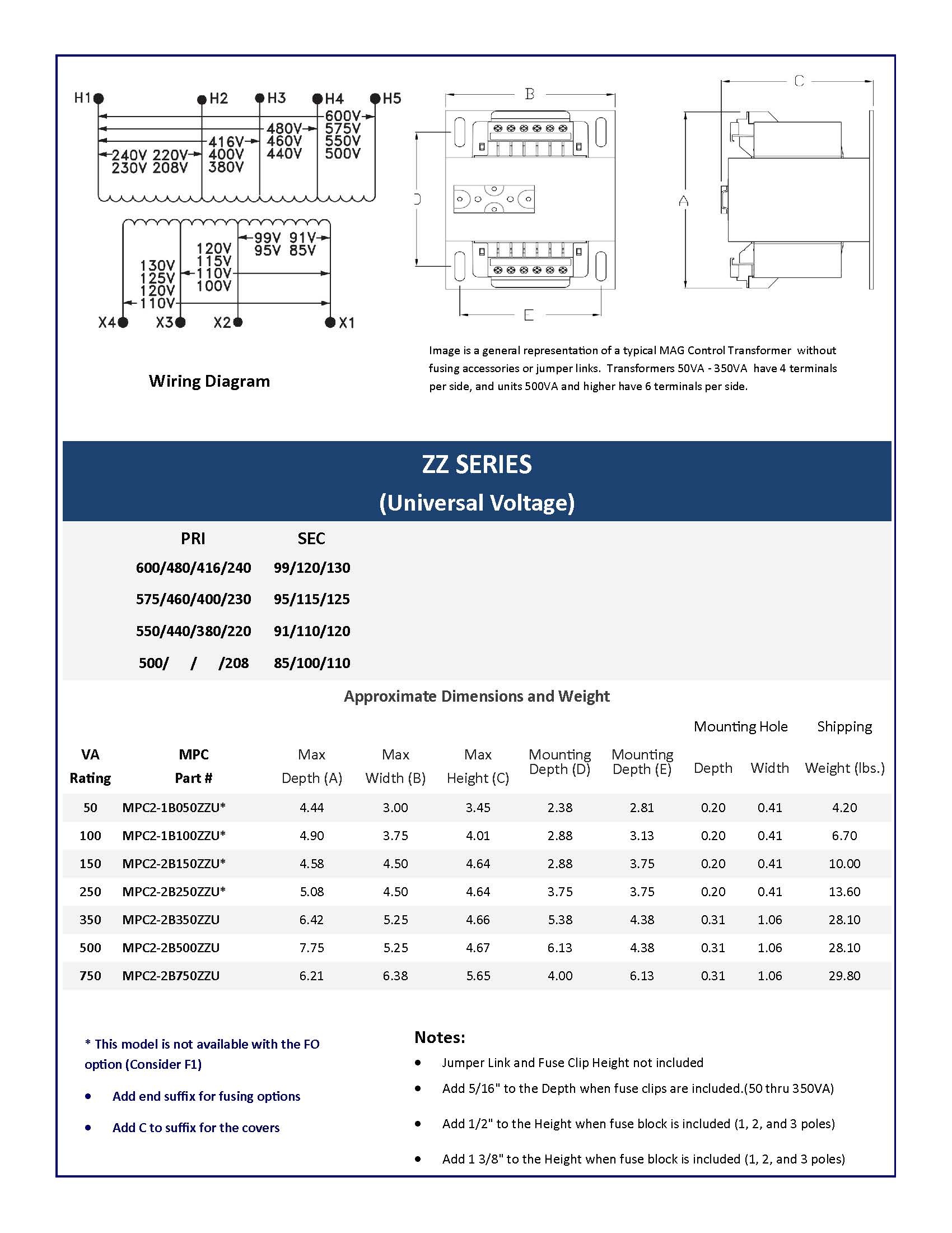 ZZ Series Data Sheet